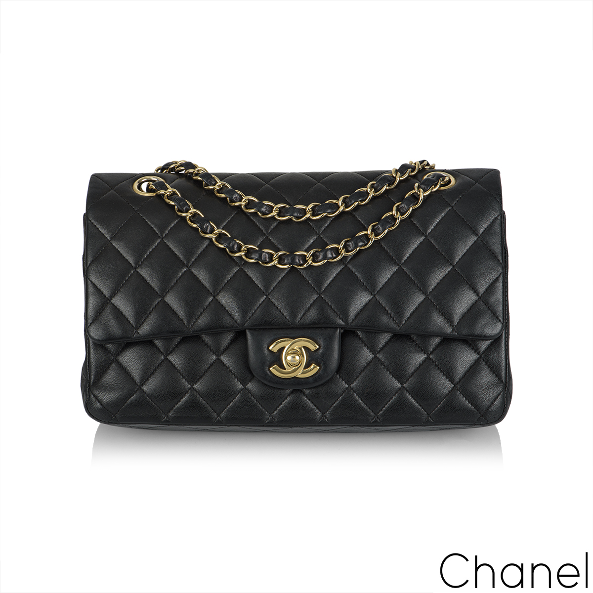 chanel black and gold handbag purse